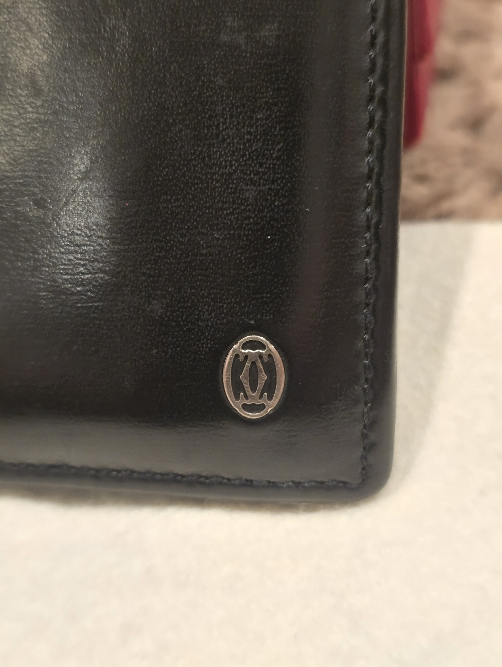 Cartier Bifold wallet Cards Case Holder Black Leather Logo With Box - Picture 2 of 15